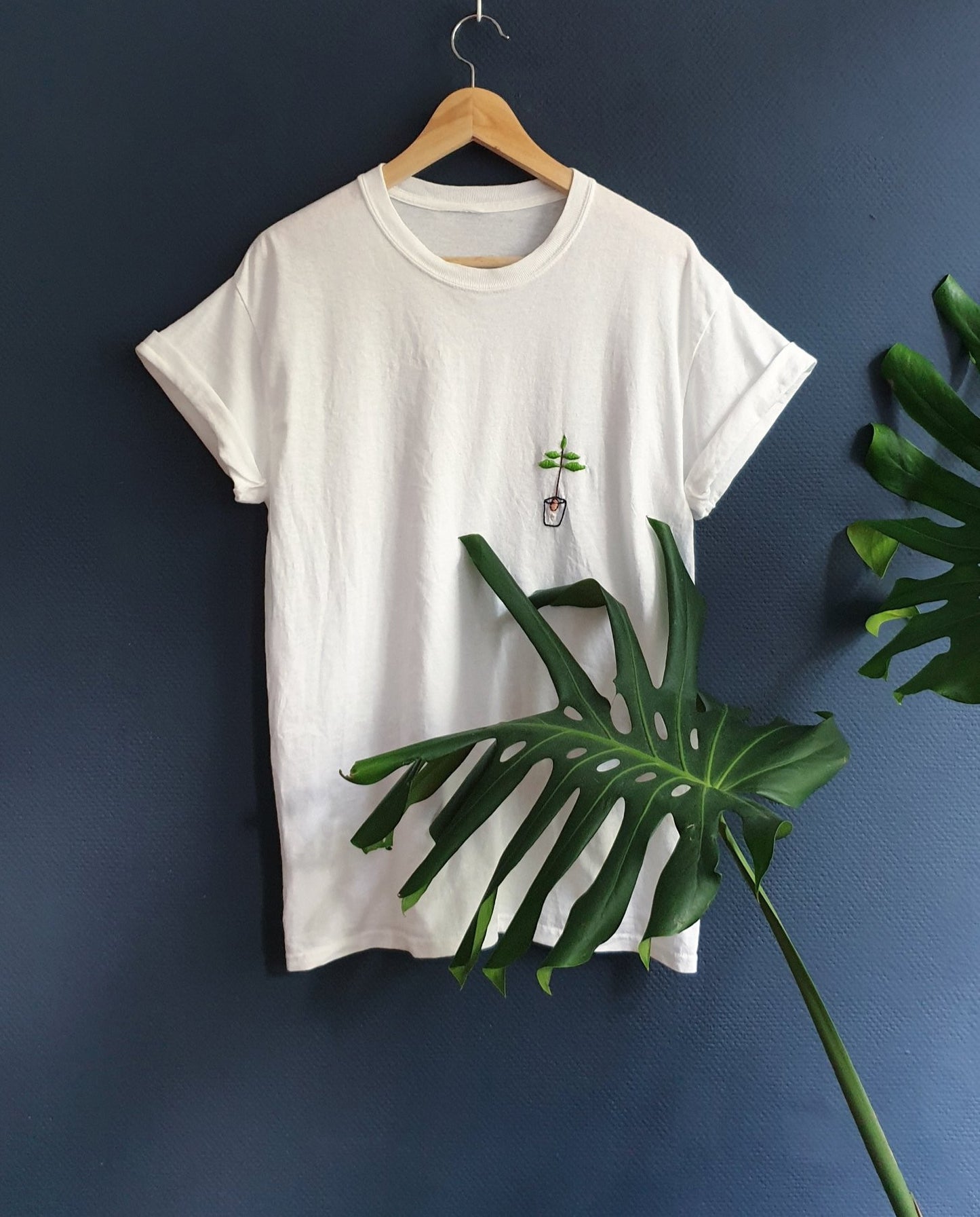 Hand Embroidered Avocado Plant Shirt - Spacy Shirts