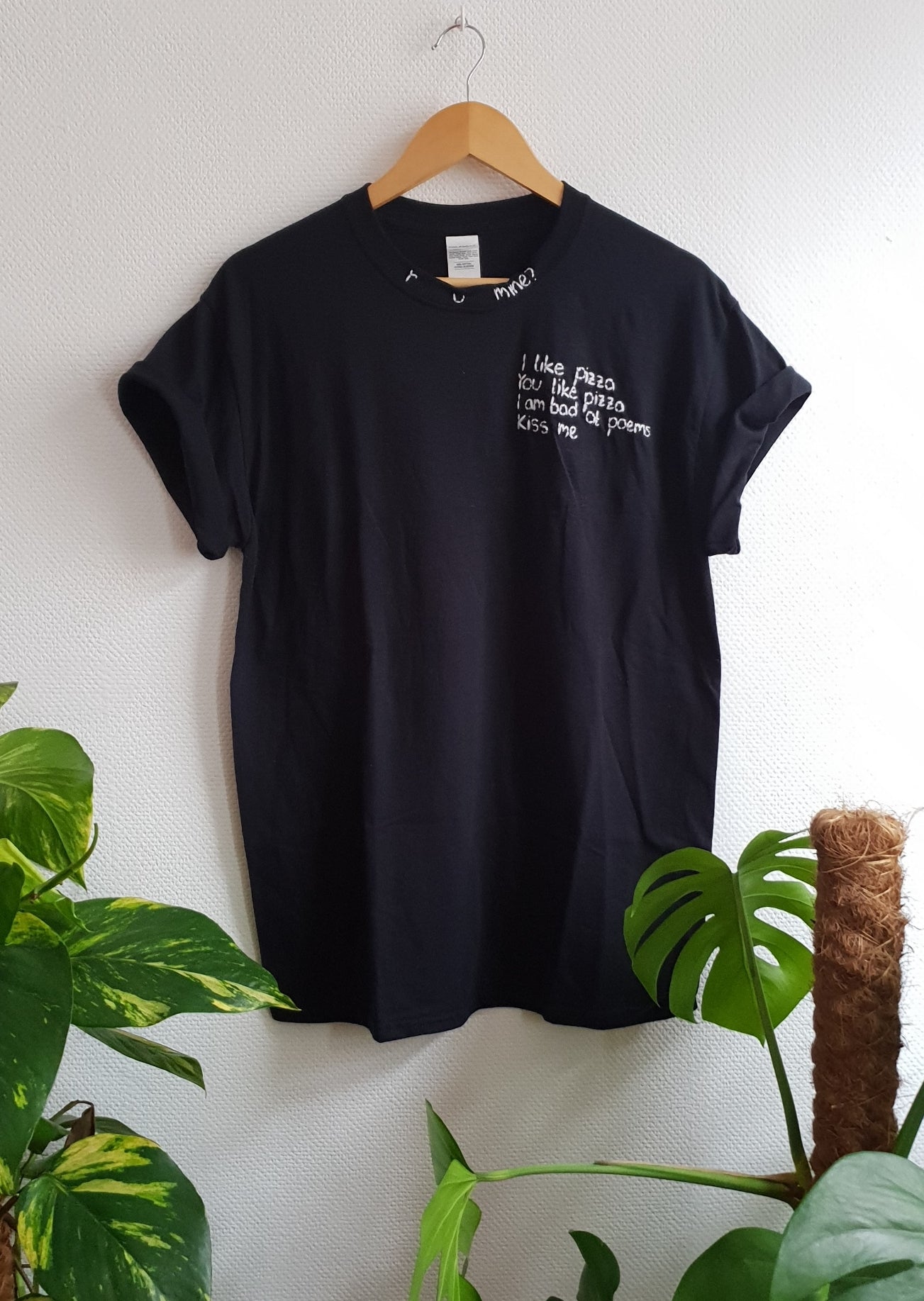 Hand Embroidered Pizza Shirt - Spacy Shirts