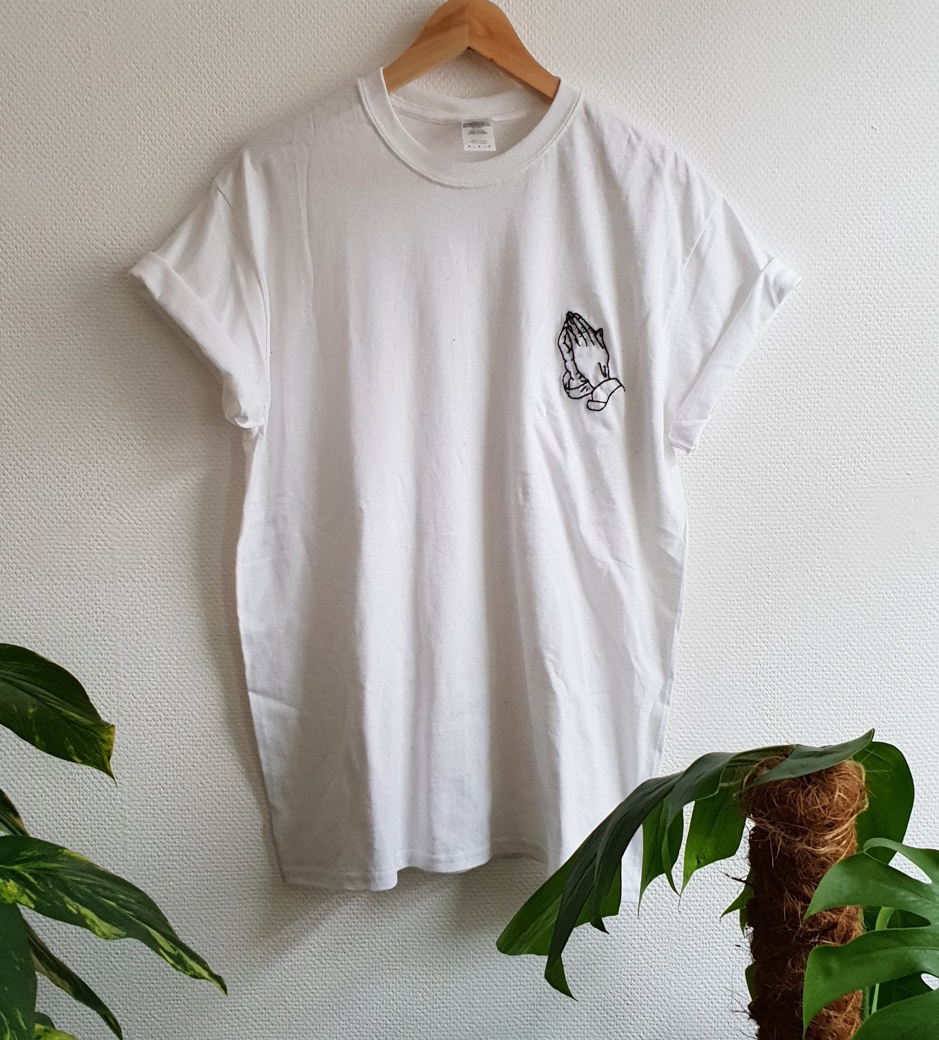 Hand Embroidered Praying Hands Shirt - Spacy Shirts