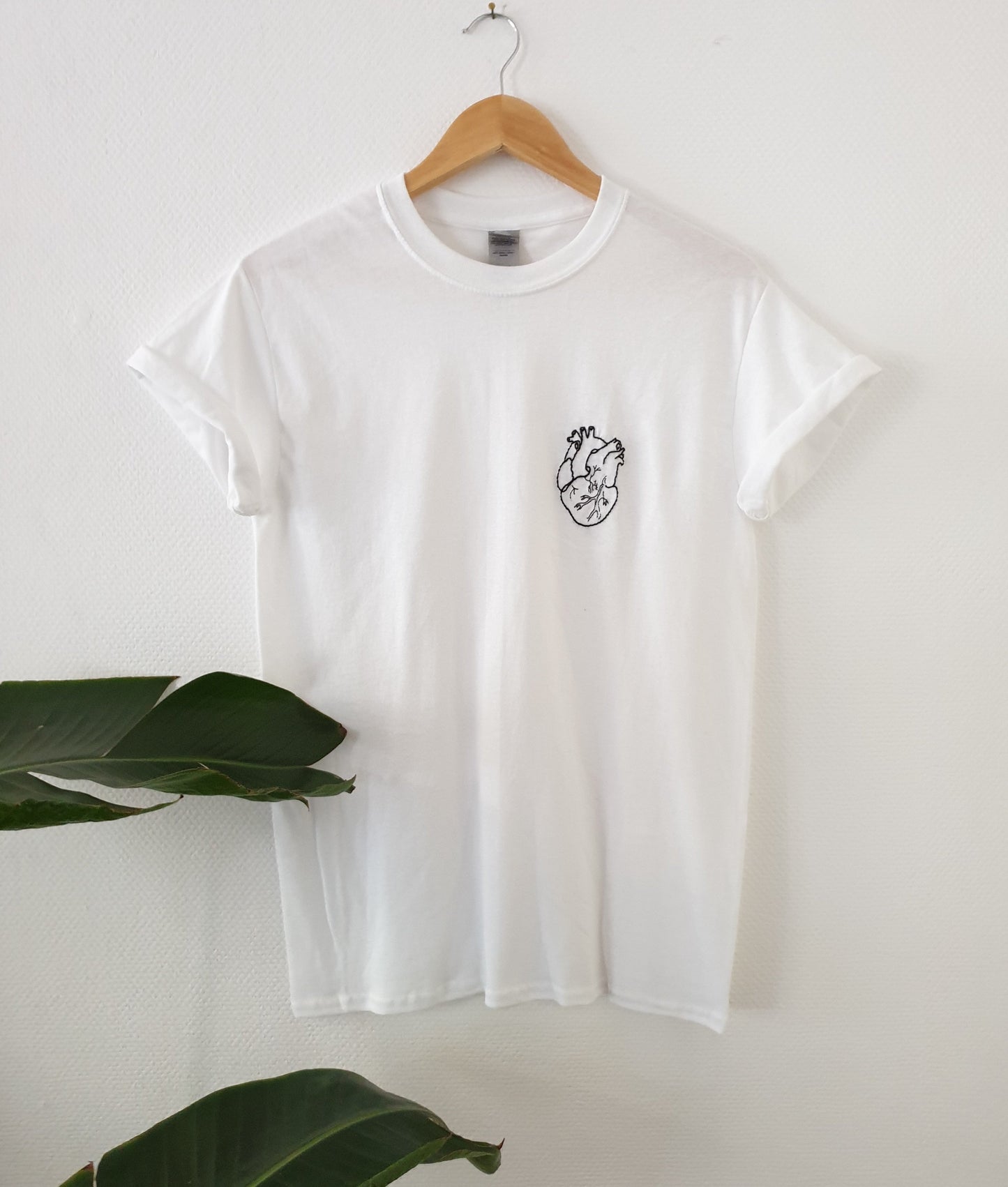 Hand Embroidered Anatomic Heart Shirt
