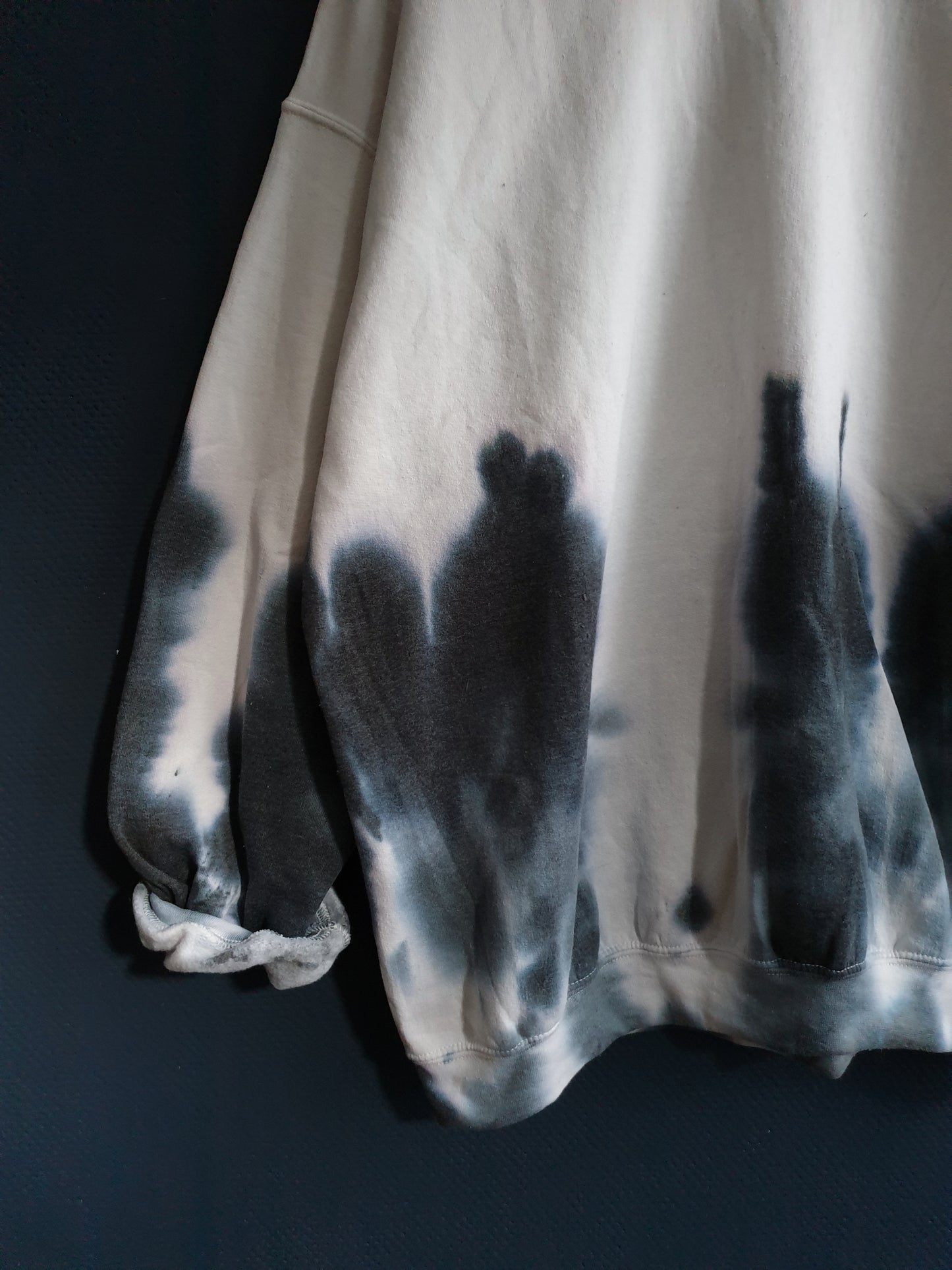 Hand Designed Abstract Gray Tie-Dye Sweatshirt