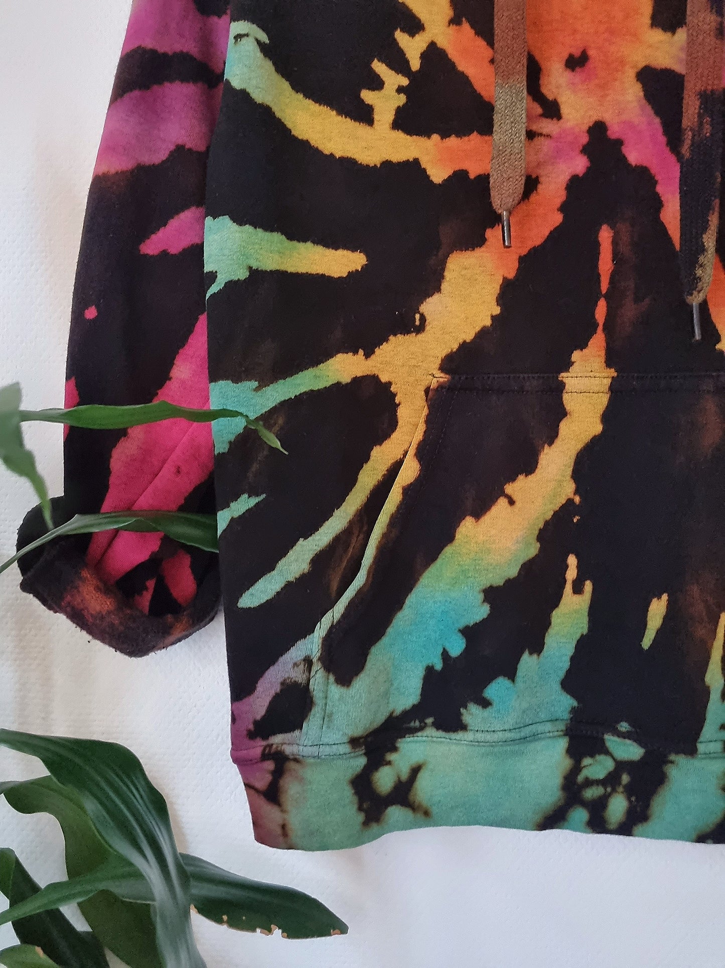 Hand Designed Reverse Rainbow Tie-Dye Hoodie