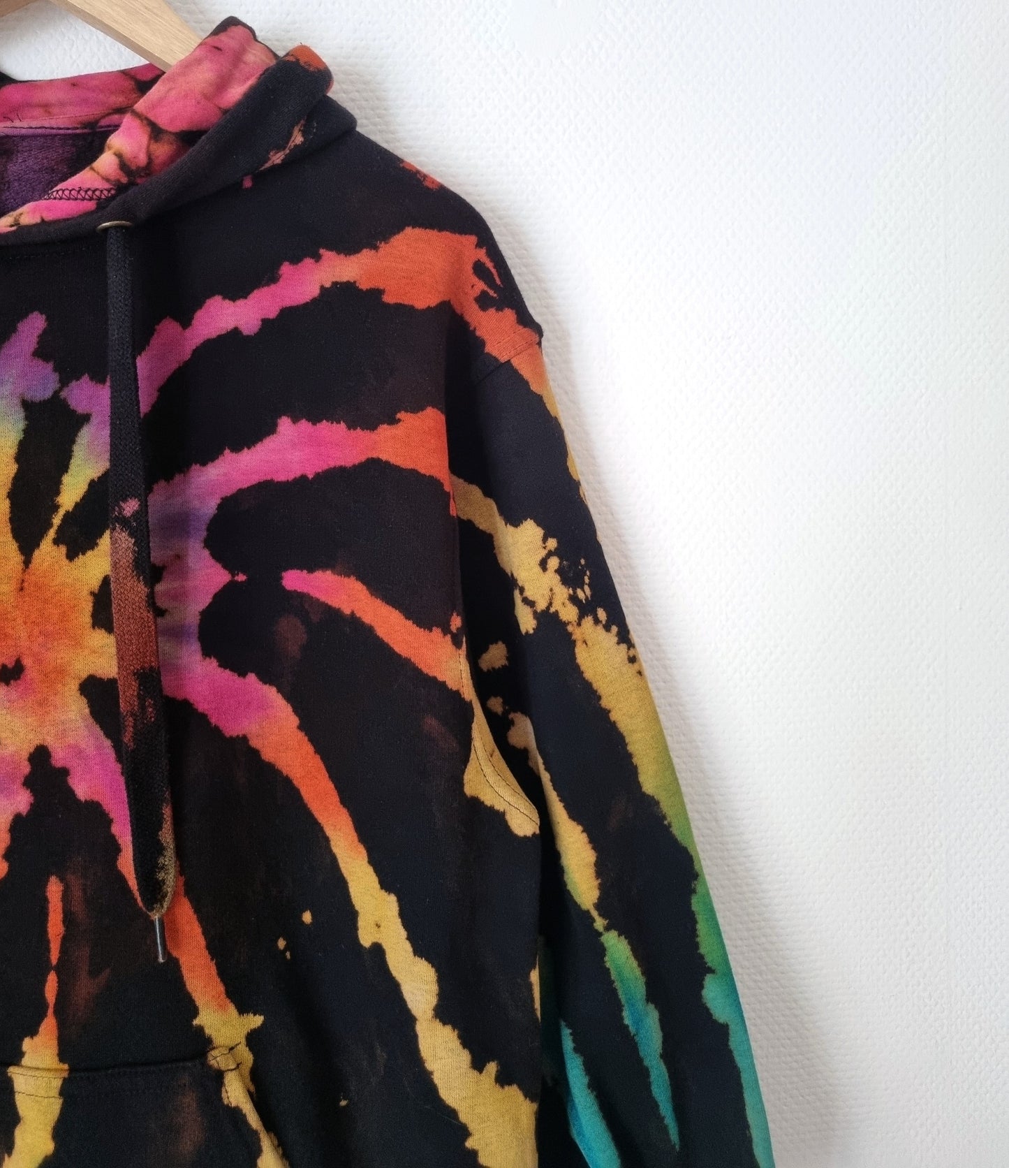 Hand Designed Reverse Rainbow Tie-Dye Hoodie