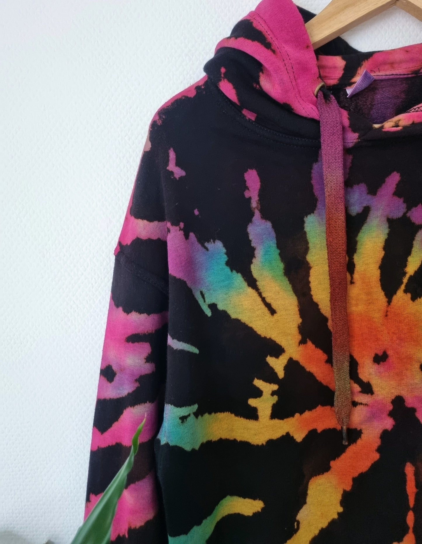 Hand Designed Reverse Rainbow Tie-Dye Hoodie