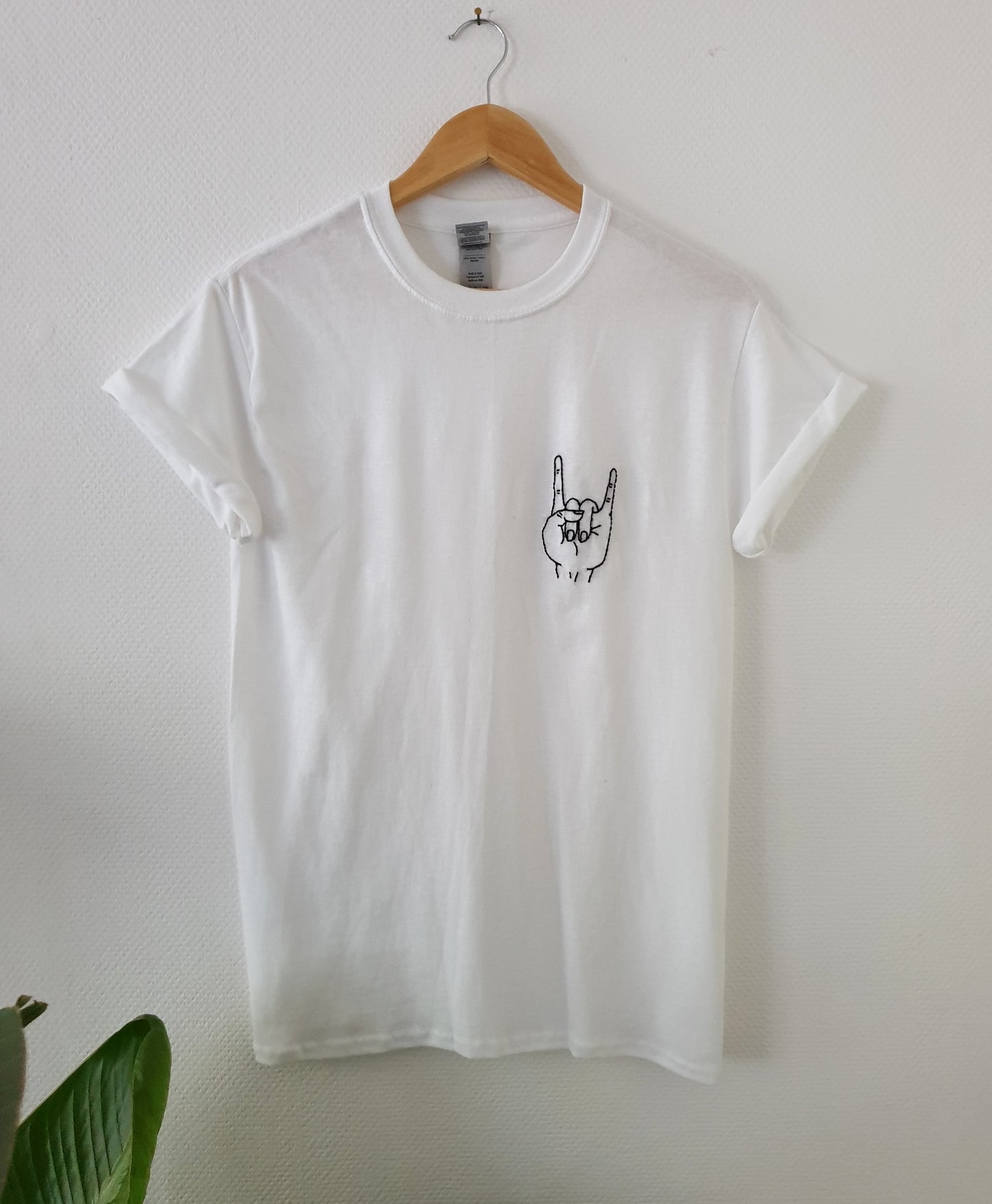 Hand Embroidered Metal Hand Shirt