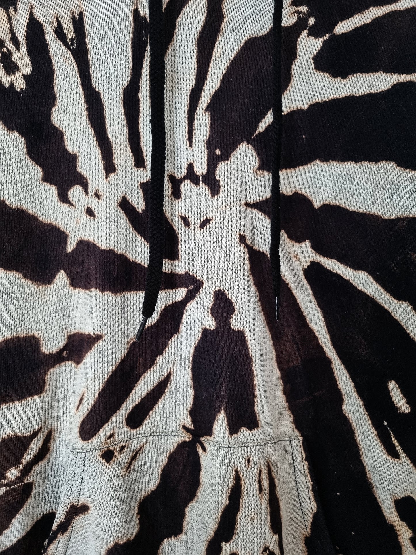Hand Designed Reverse Black and Gray Tie-Dye Hoodie