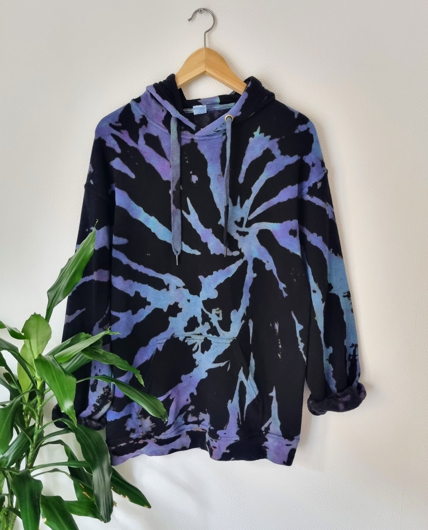 Hand Designed Reverse Ocean Blue Tie-Dye Hoodie