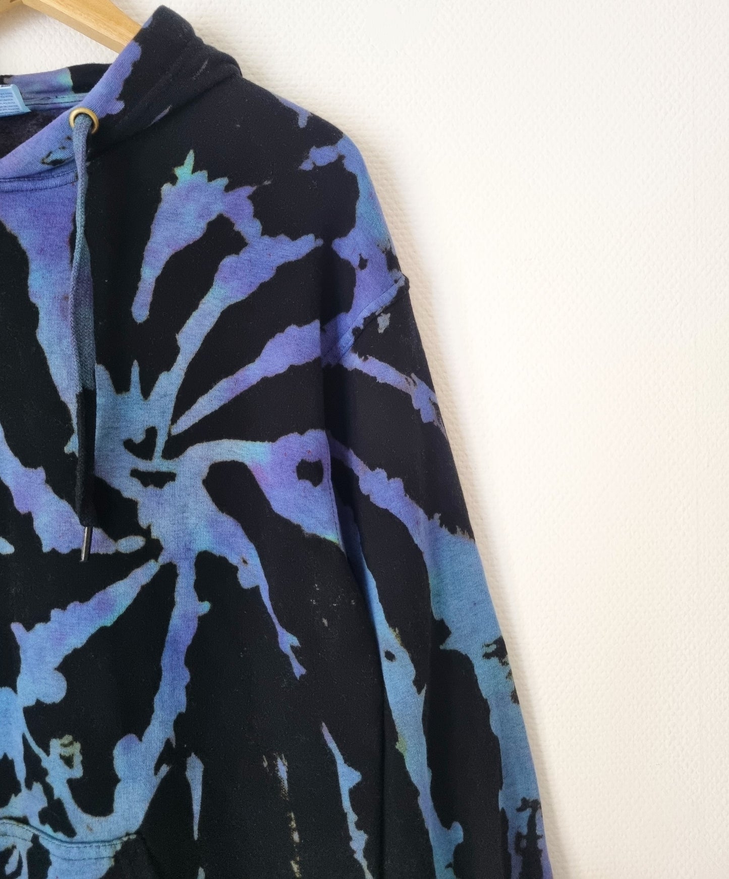 Hand Designed Reverse Ocean Blue Tie-Dye Hoodie