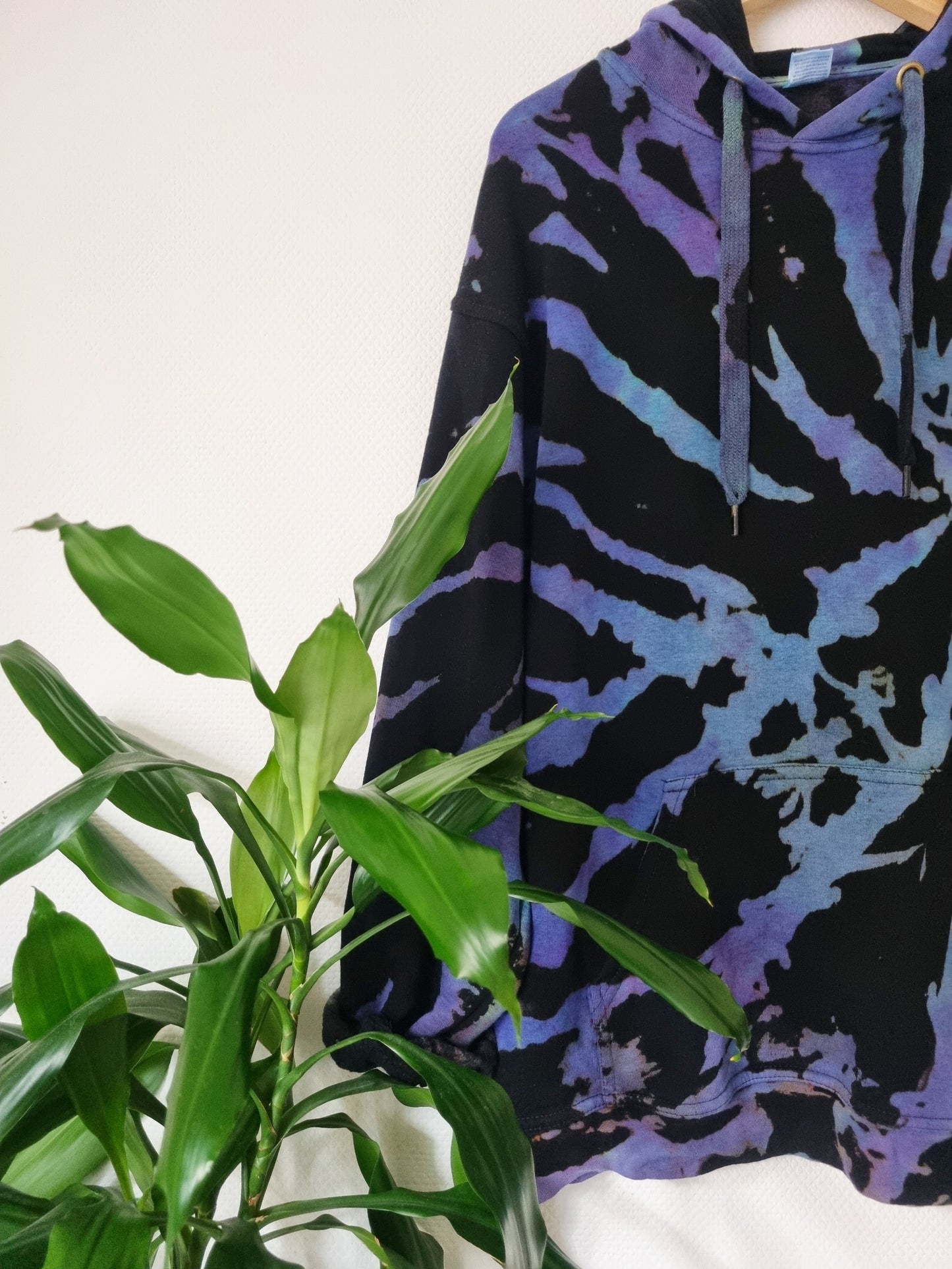 Hand Designed Reverse Ocean Blue Tie-Dye Hoodie