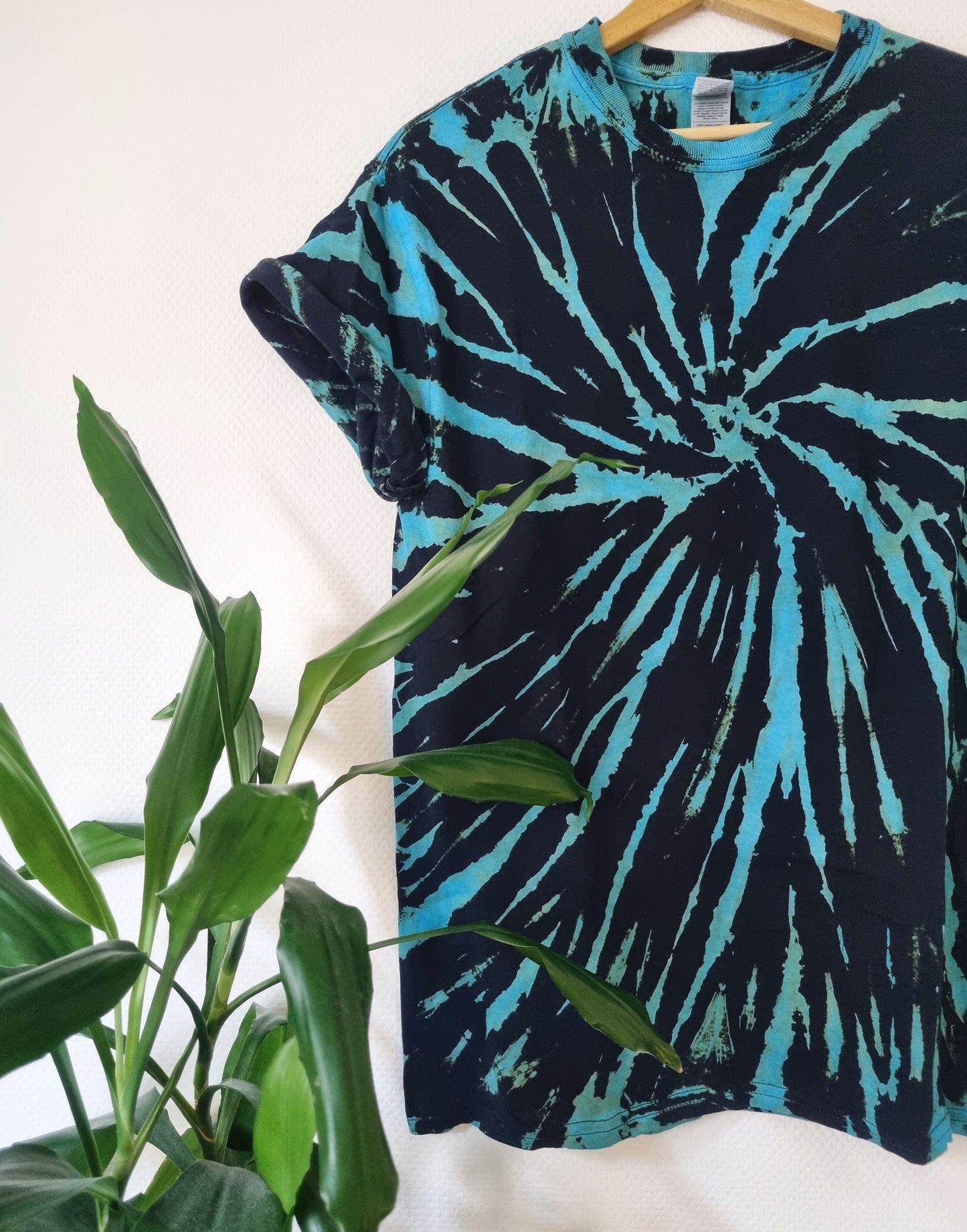 Hand Designed Aqua Blue Tie-Dye Shirt