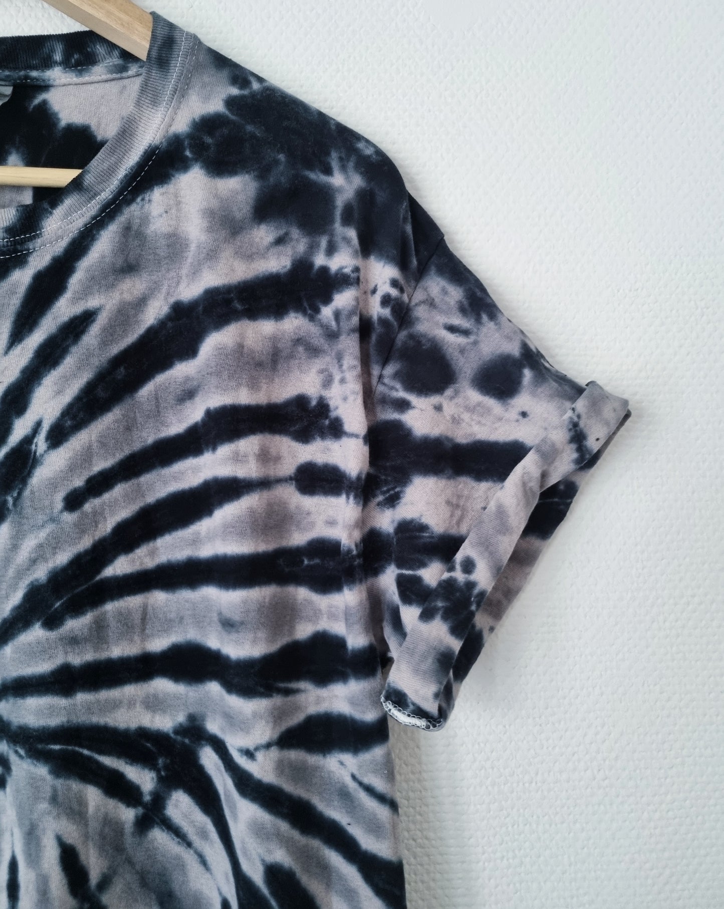 Hand Designed Black Gray Swirl Tie-Dye Shirt