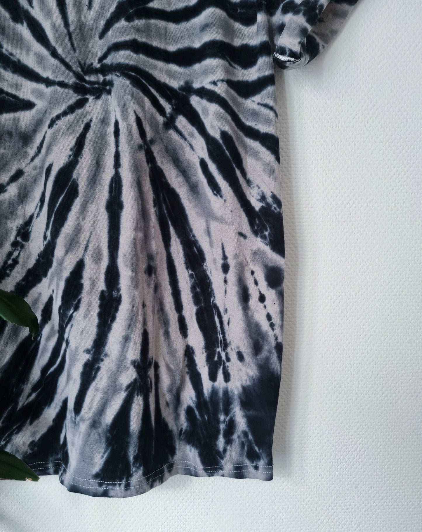 Hand Designed Black Gray Swirl Tie-Dye Shirt