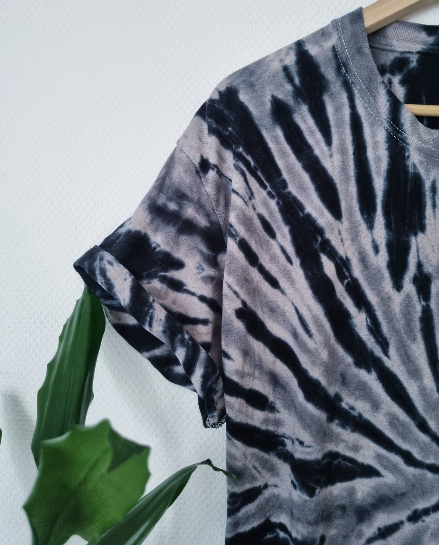 Hand Designed Black Gray Swirl Tie-Dye Shirt