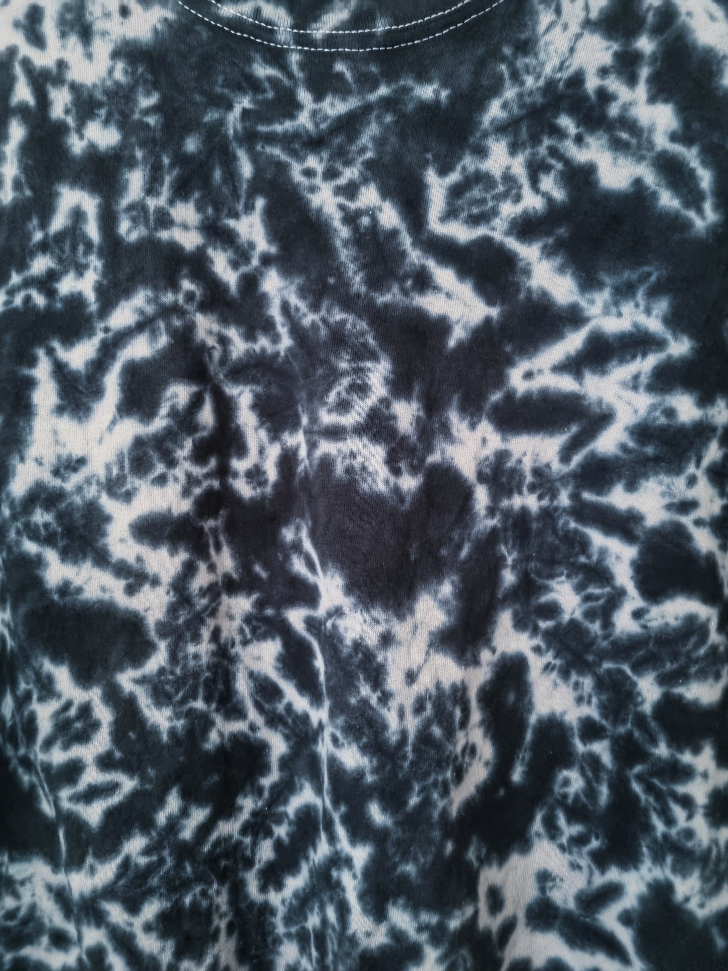 Hand Designed Loose Dark Gray Galaxy Tie-Dye Crop Top