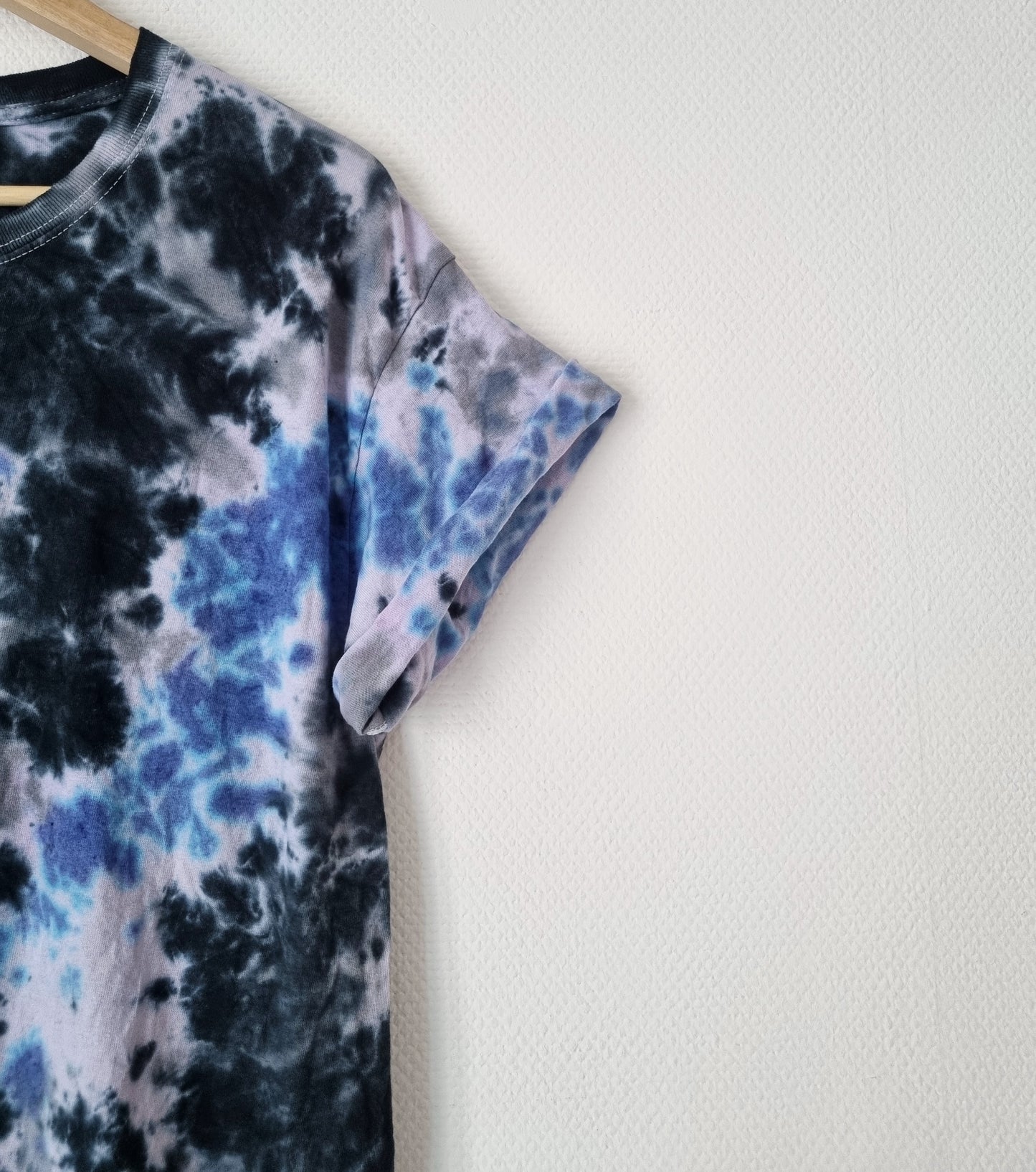 Hand Designed Dark Blue Gray Galaxy Tie-Dye Shirt