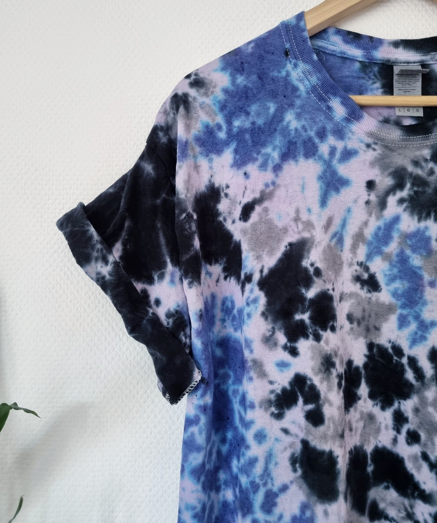 Hand Designed Dark Blue Gray Galaxy Tie-Dye Shirt
