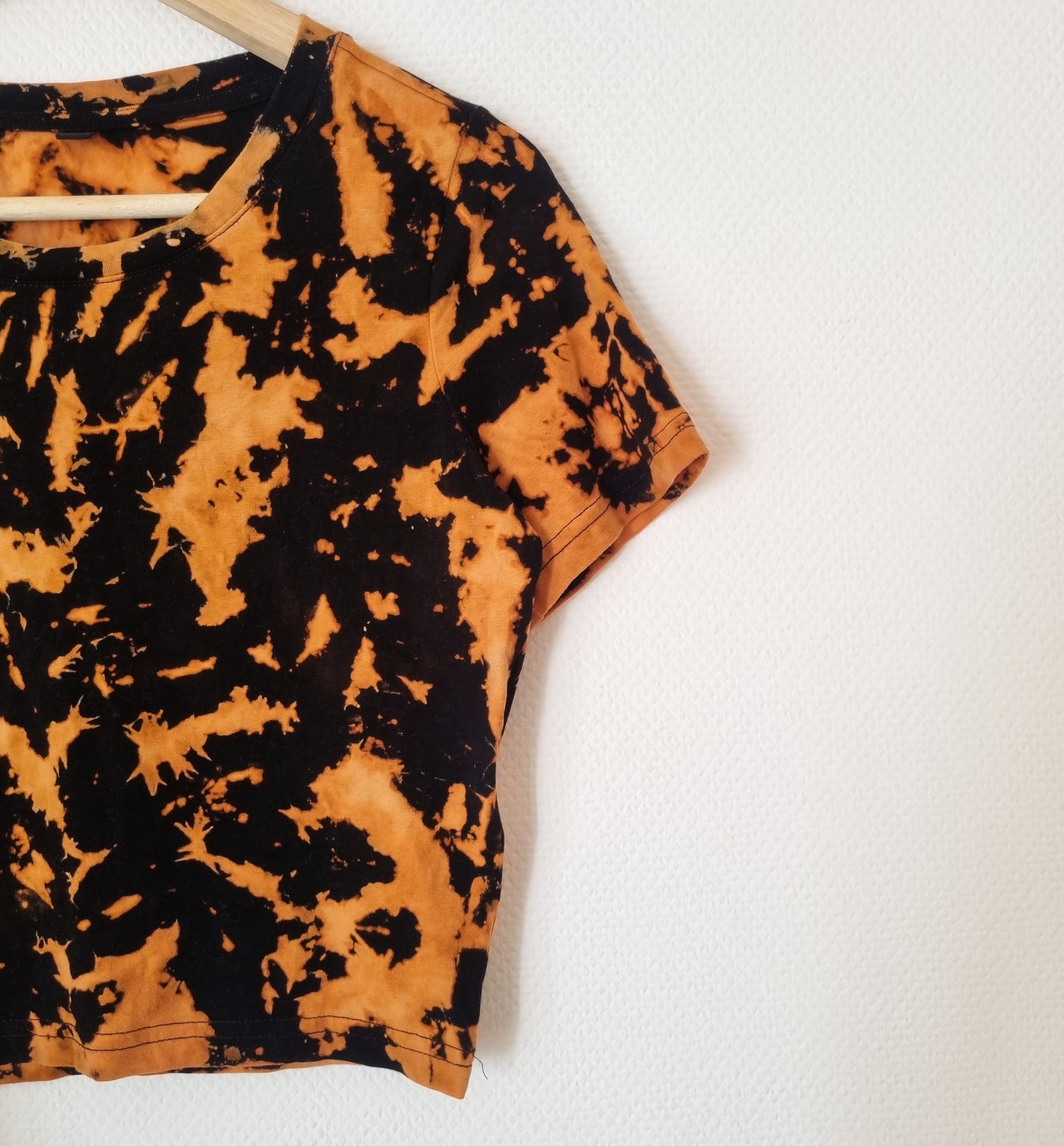 Hand Designed Fitted Bleach Galaxy Tie-Dye Crop Top