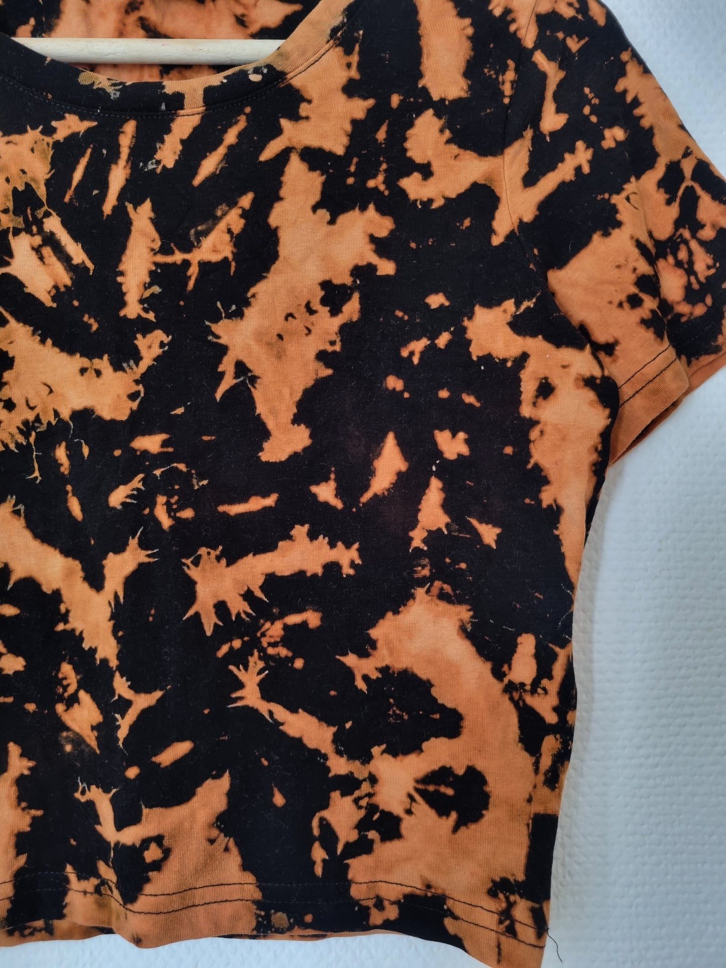 Hand Designed Fitted Bleach Galaxy Tie-Dye Crop Top