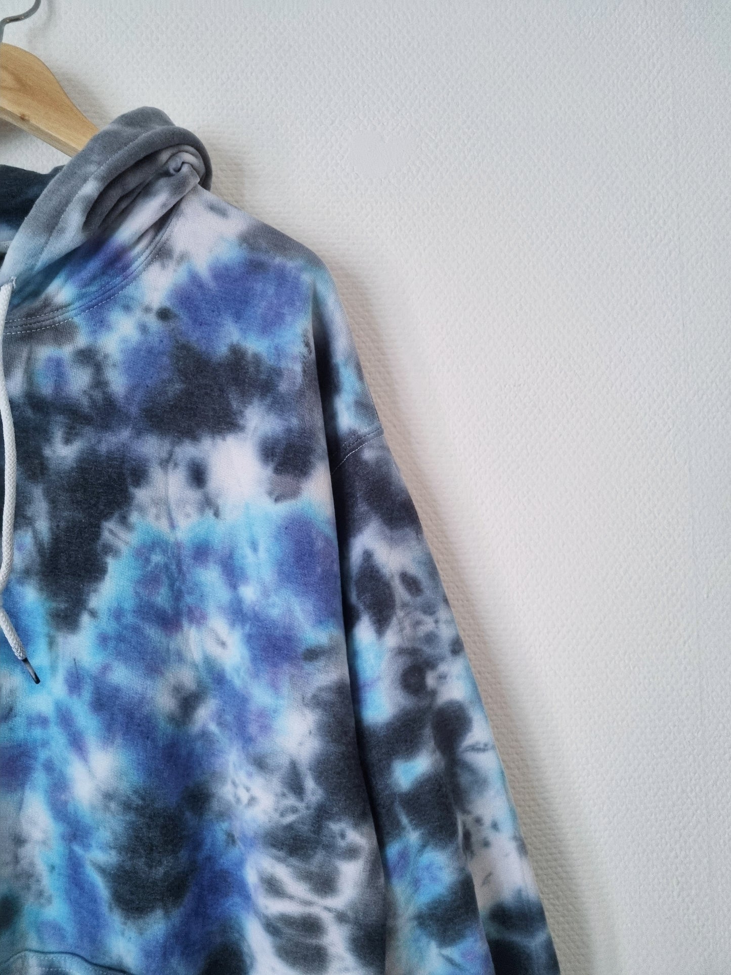 Hand Designed Dark Blue Gray Galaxy Tie-Dye Hoodie