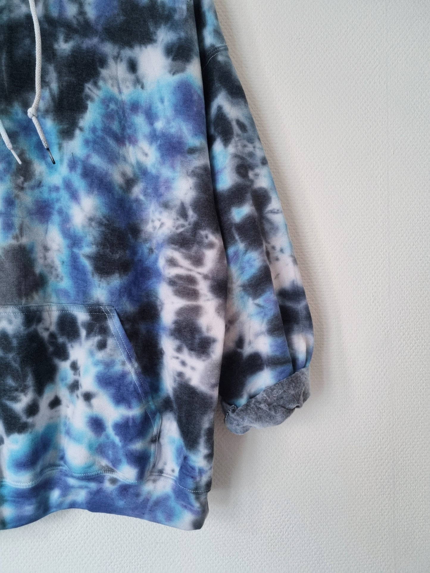 Hand Designed Dark Blue Gray Galaxy Tie-Dye Hoodie