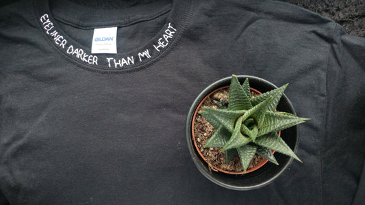 Hand Embroidered Eyeliner Neckline Shirt - Spacy Shirts