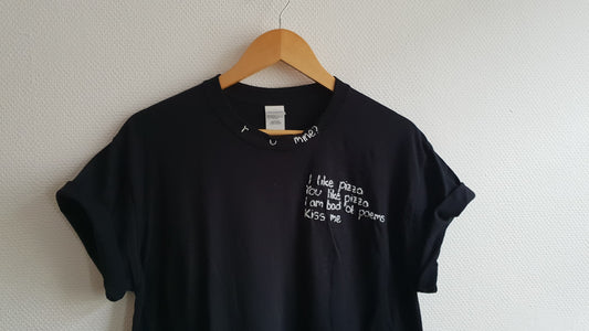 Hand Embroidered Pizza Shirt - Spacy Shirts