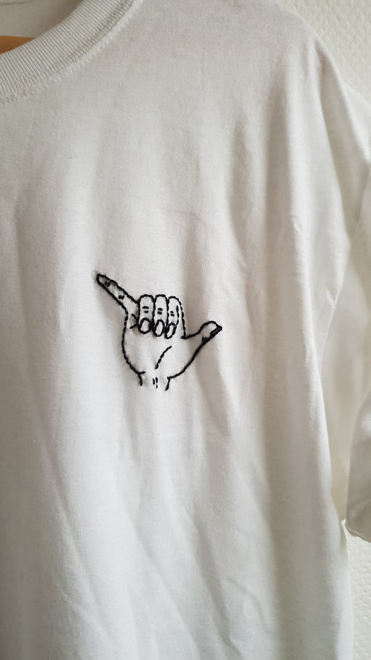 Hand Embroidered Shaka Surfer Hand Shirt - Spacy Shirts