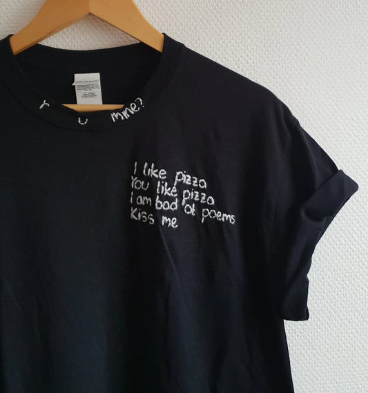 Hand Embroidered Pizza Shirt - Spacy Shirts