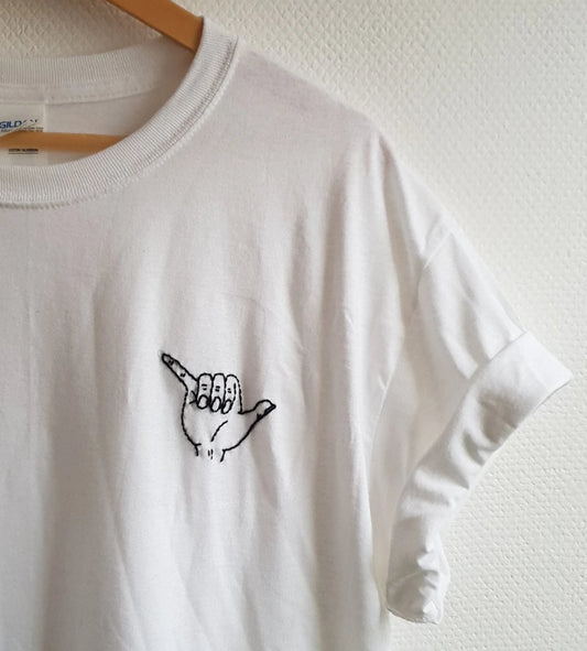 Hand Embroidered Shaka Surfer Hand Shirt - Spacy Shirts