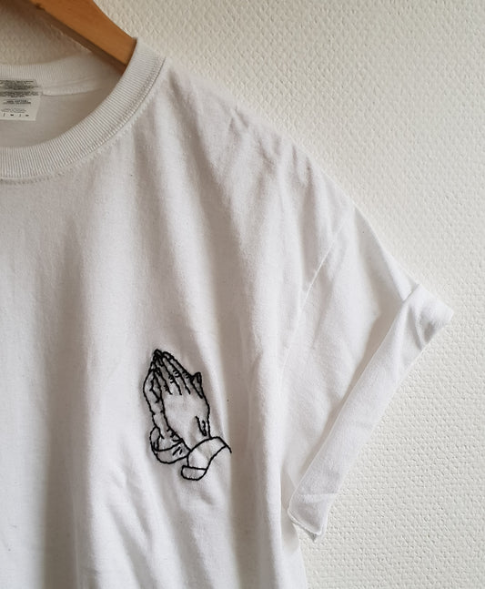 Hand Embroidered Praying Hands Shirt - Spacy Shirts