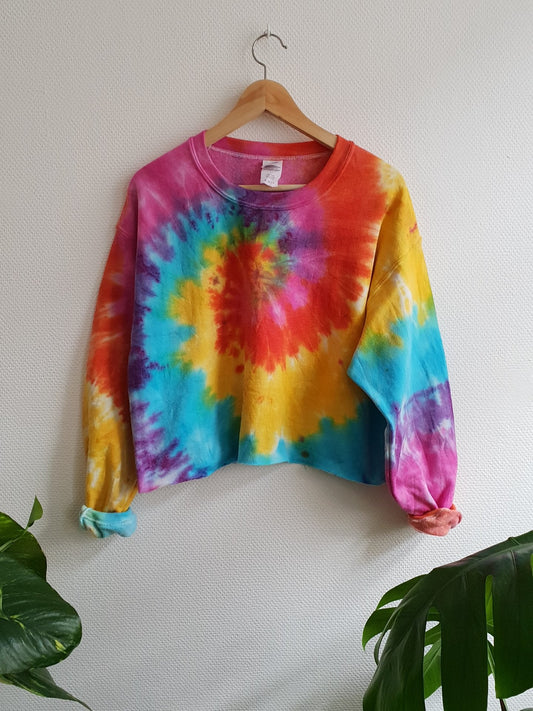Colorful Tie-Dye Crop Sweatshirt -  Spacy Shirts