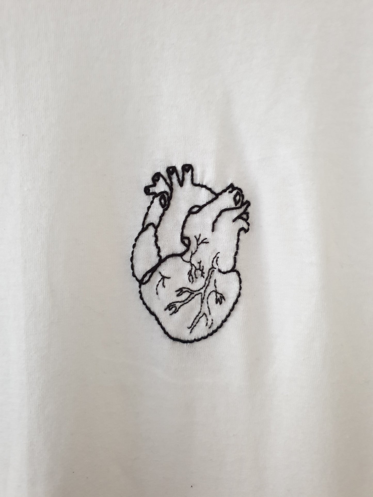 Hand Embroidered Anatomic Heart Shirt