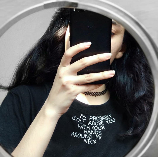 Hand Embroidered Lyrics Shirt