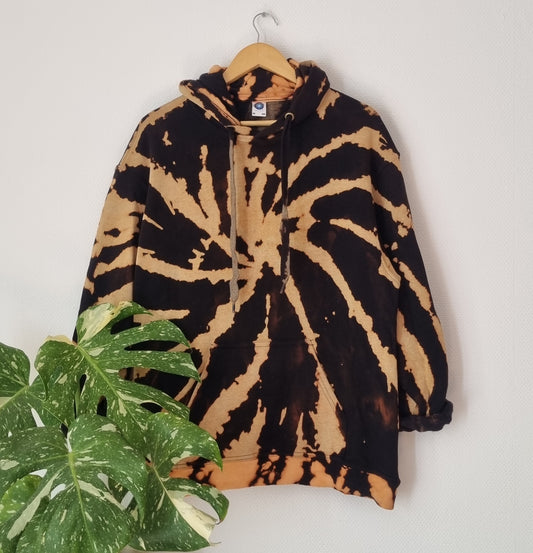 Hand Designed Bleach Spiral Tie-Dye Hoodie