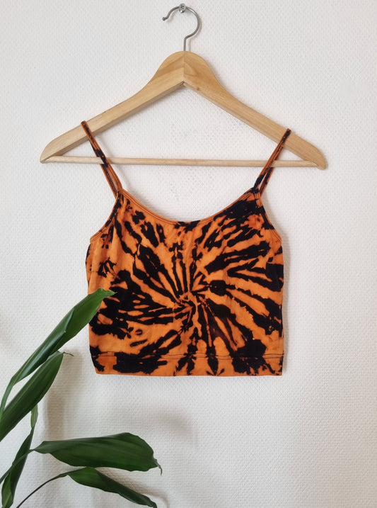 Hand Designed Fitted Bleach Tie-Dye Camisole Top