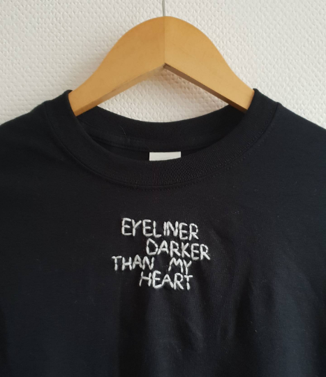 Hand Embroidered Eyeliner Shirt - Spacy Shirts