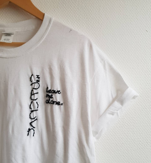 Hand Embroidered Leave me alone Shirt - Spacy Shirts