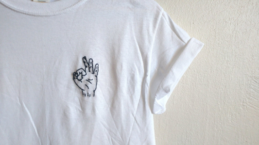 Hand Embroidered Ok Hand Shirt -  Spacy Shirts