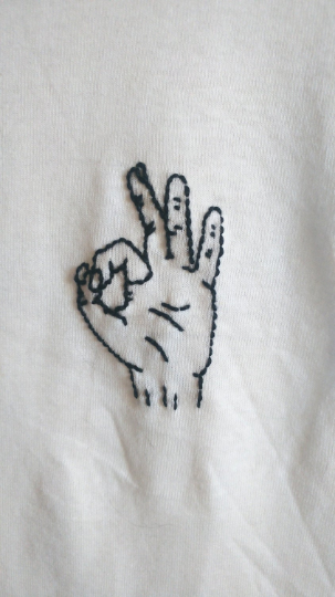 Hand Embroidered Ok Hand Shirt - Spacy Shirts