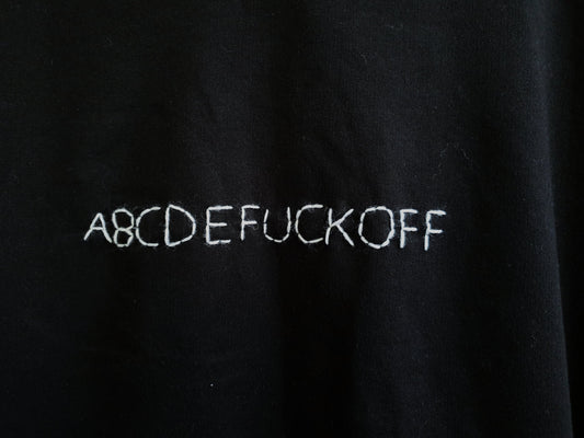 Hand Embroidered Fuck off Hoodie - Spacy Shirts