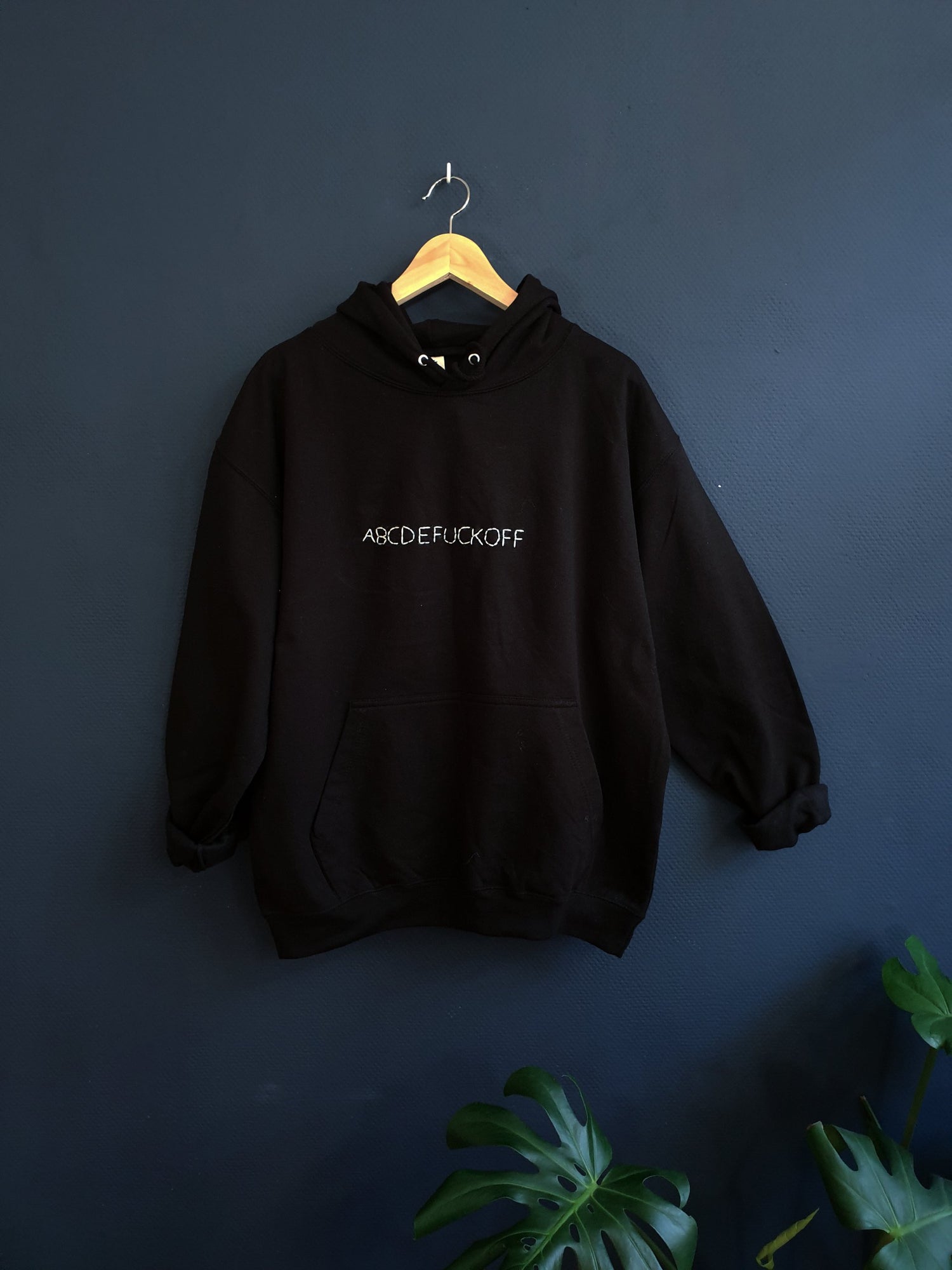 Hand Embroidered Fuck off Hoodie -  Spacy Shirts