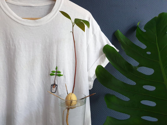 Hand Embroidered Avocado Plant Shirt - Spacy Shirts