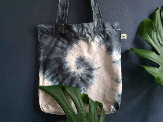 Dark Gray Tie-Dye Jute Bag - Spacy Shirts