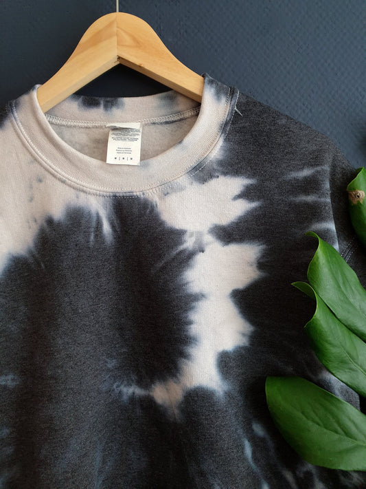 Dark Gray Tie-Dye Crop Sweatshirt - Spacy Shirts