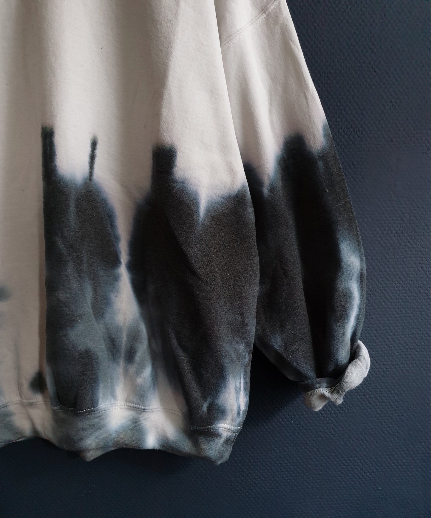 Hand Designed Abstract Gray Tie-Dye Sweatshirt