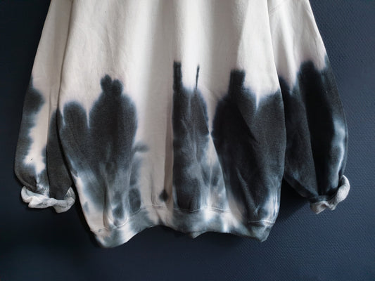 Hand Designed Abstract Gray Tie-Dye Sweatshirt