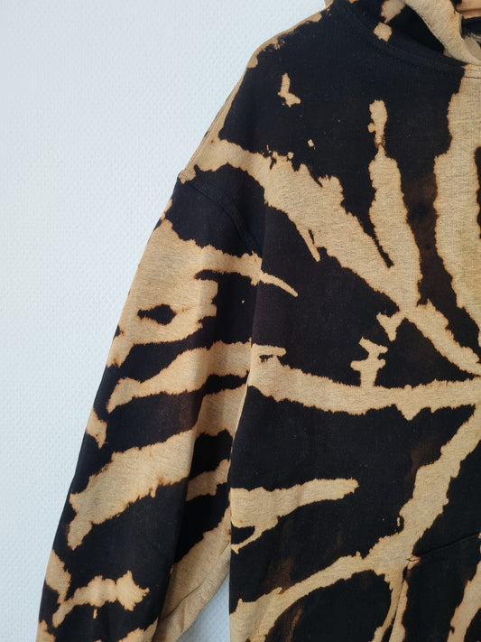 Hand Designed Bleach Spiral Tie-Dye Hoodie