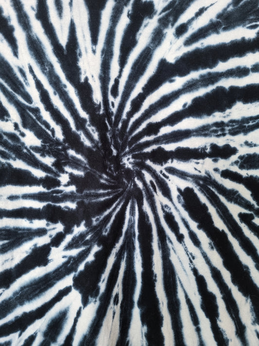 Hand Designed Black Spiral Tie-Dye Shirt