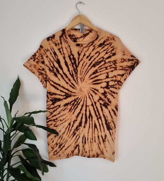Hand Designed Light Bleach Spiral Tie-Dye Shirt