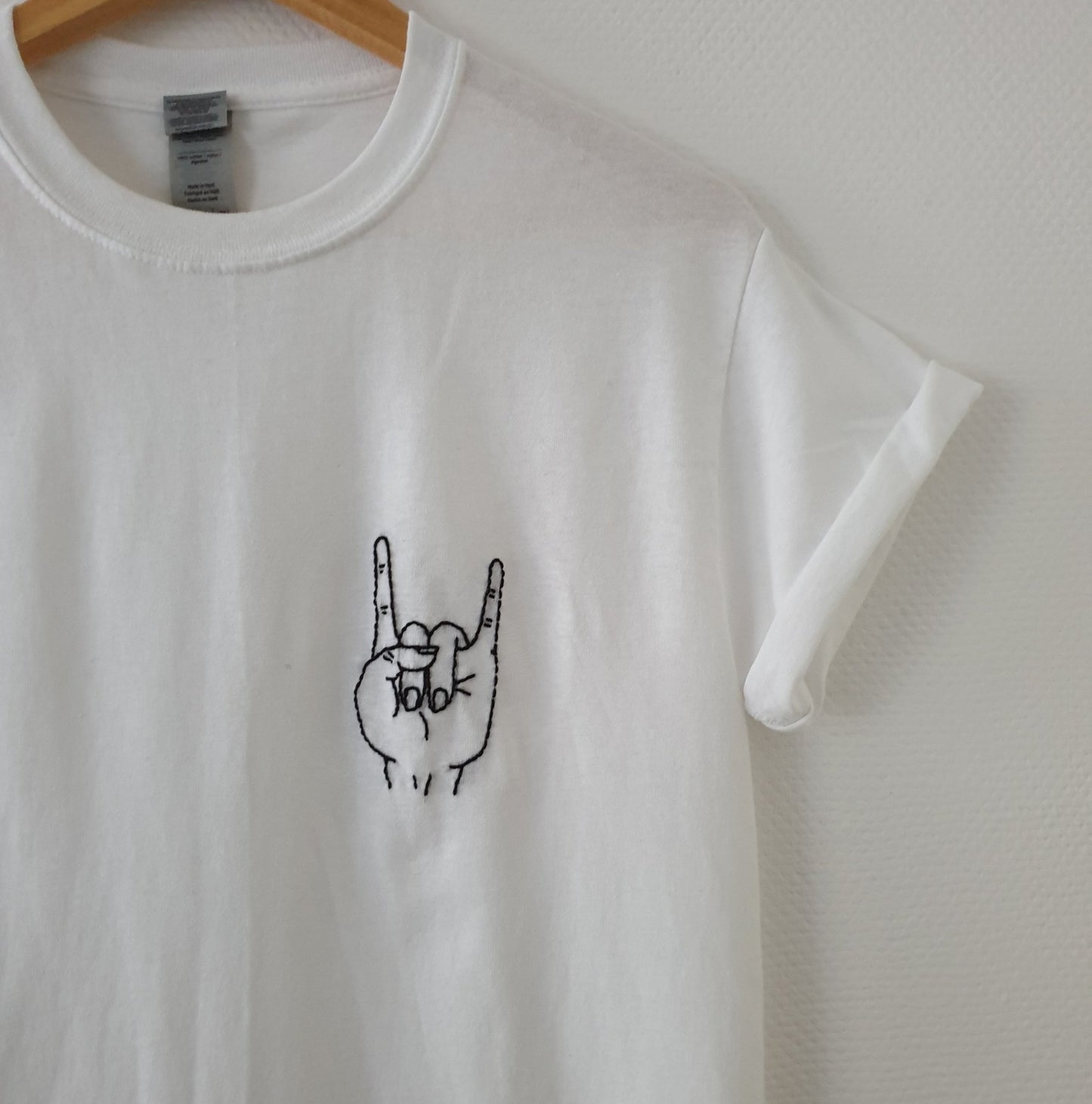 Hand Embroidered Metal Hand Shirt